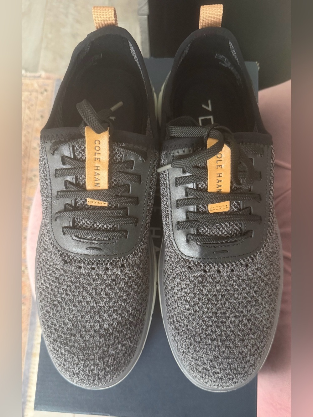 Cole Haan Men's Charcoal Knit Zerogrand Stitchlite Oxford shoes size 11